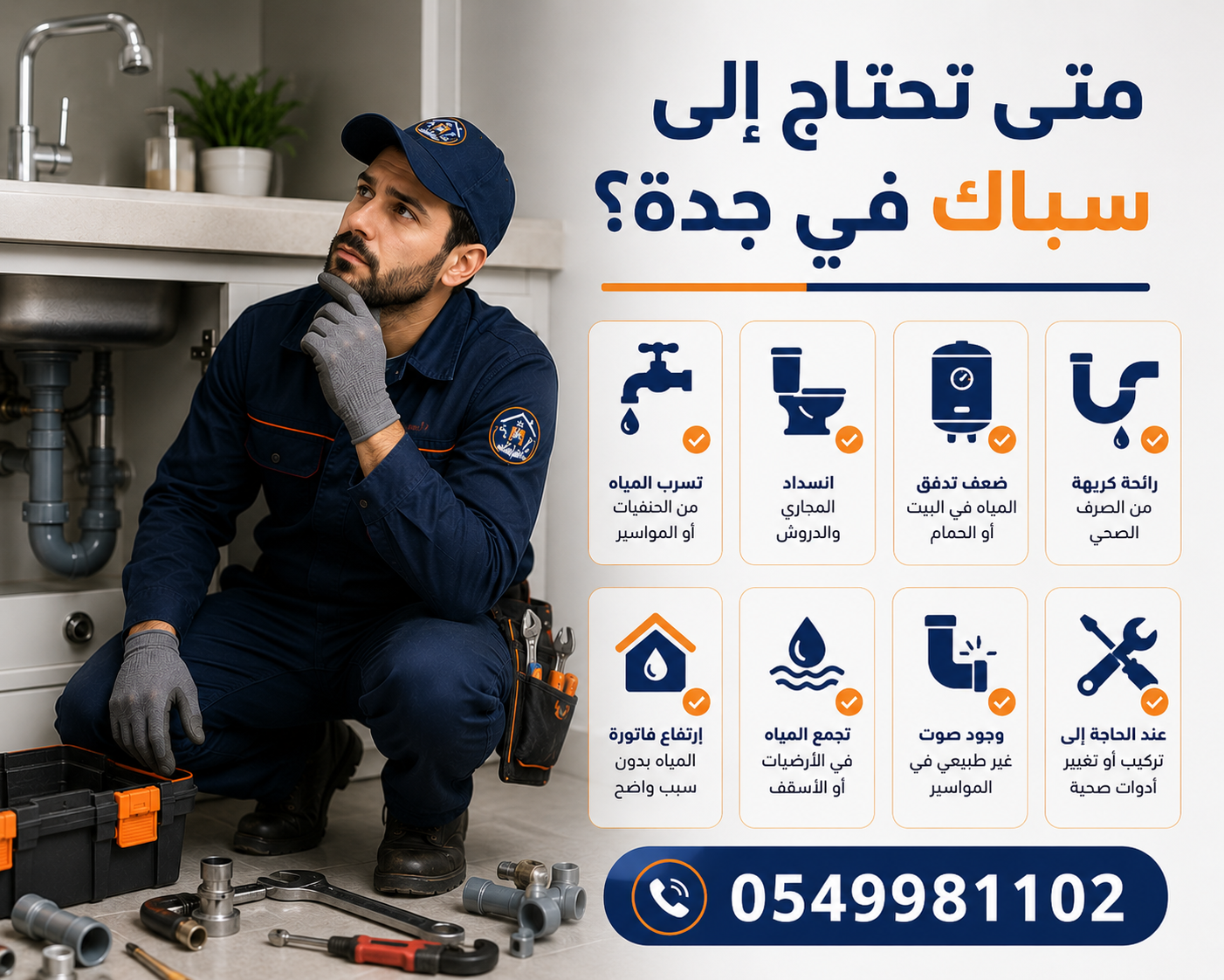 متى تحتاج إلى سباك في جدة؟